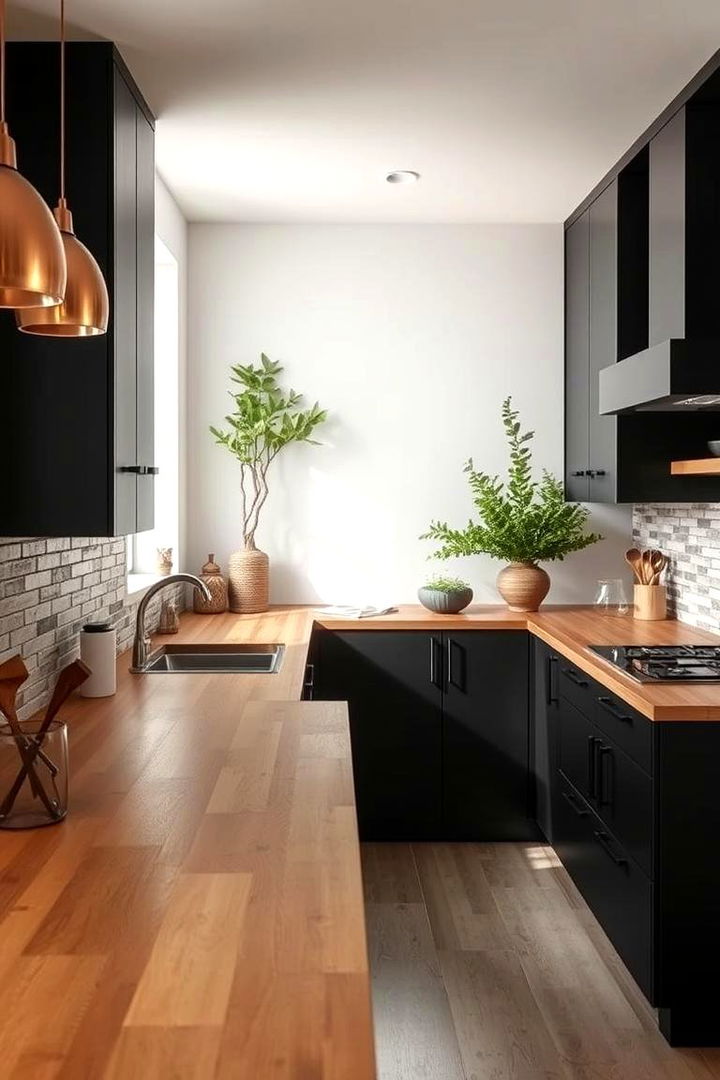 Contrasting Natural Elements - 22 kitchens with beautiful black cabinets