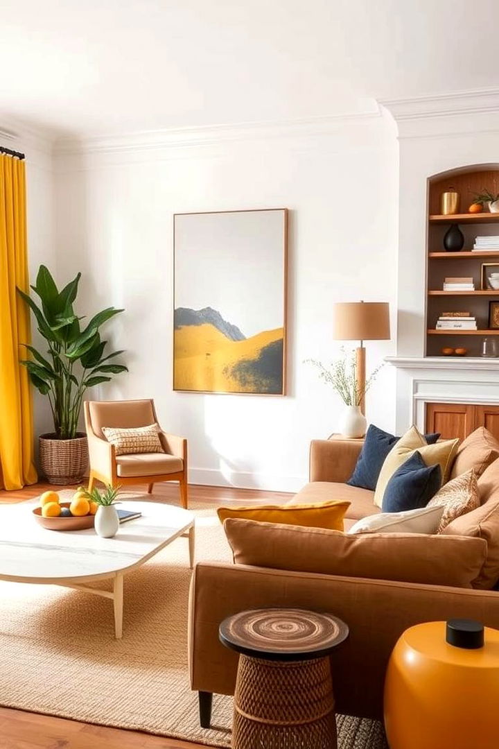 Contrasting Neutrals with Lemon - 22 Lemon Bedroom Ideas