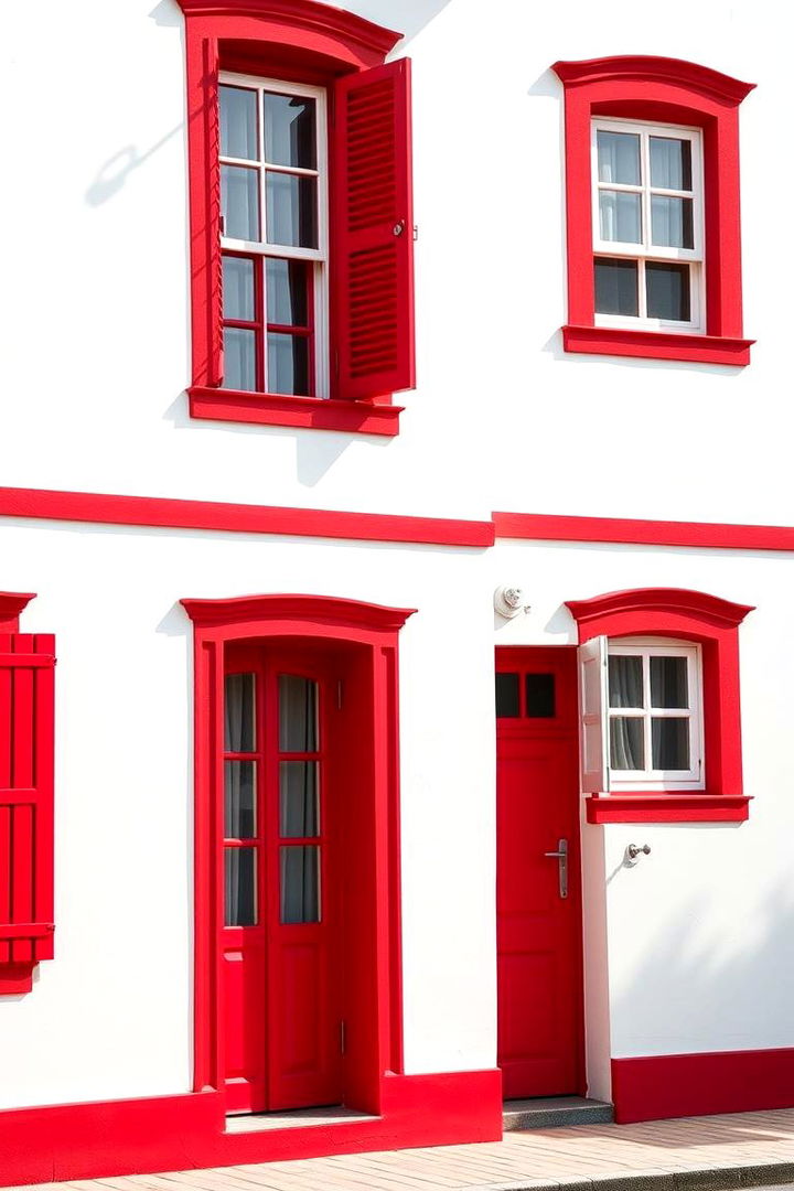 Contrasting Red and White Exteriors - 22 red home exterior ideas