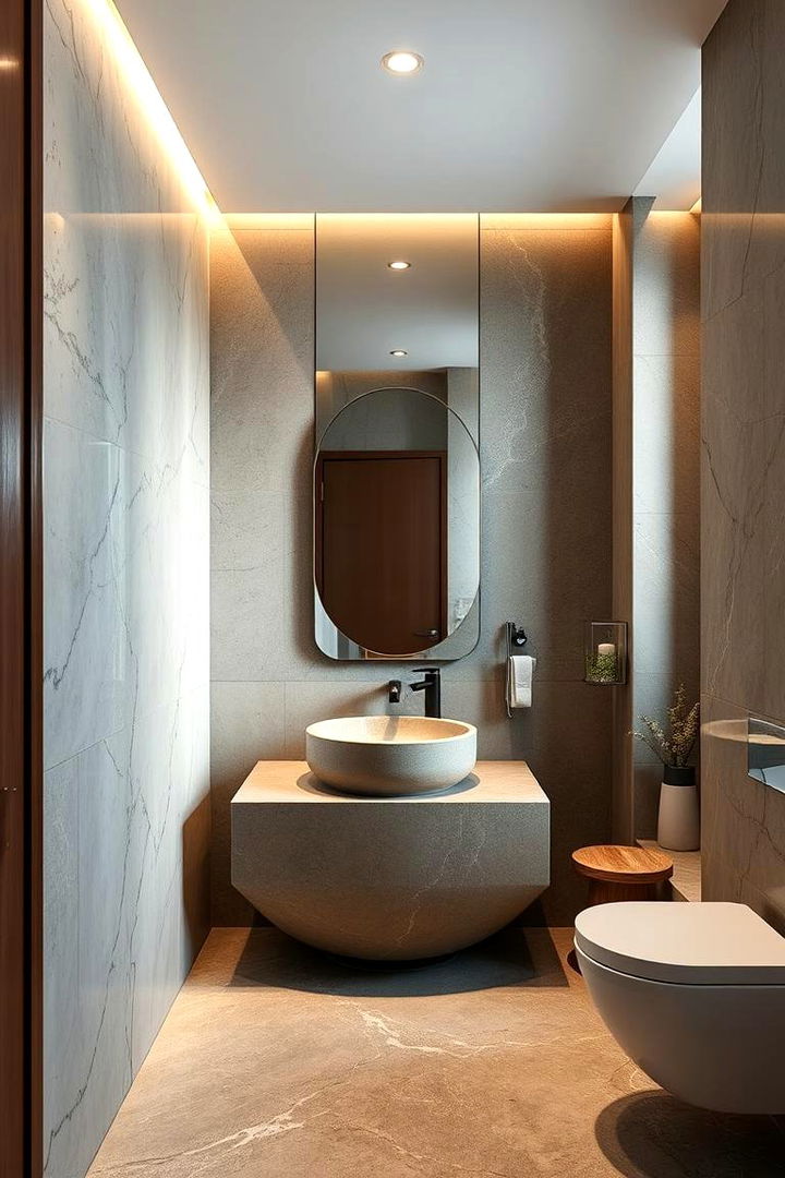 Contrasting Textures and Layers - 22 Art Deco Bathroom Ideas