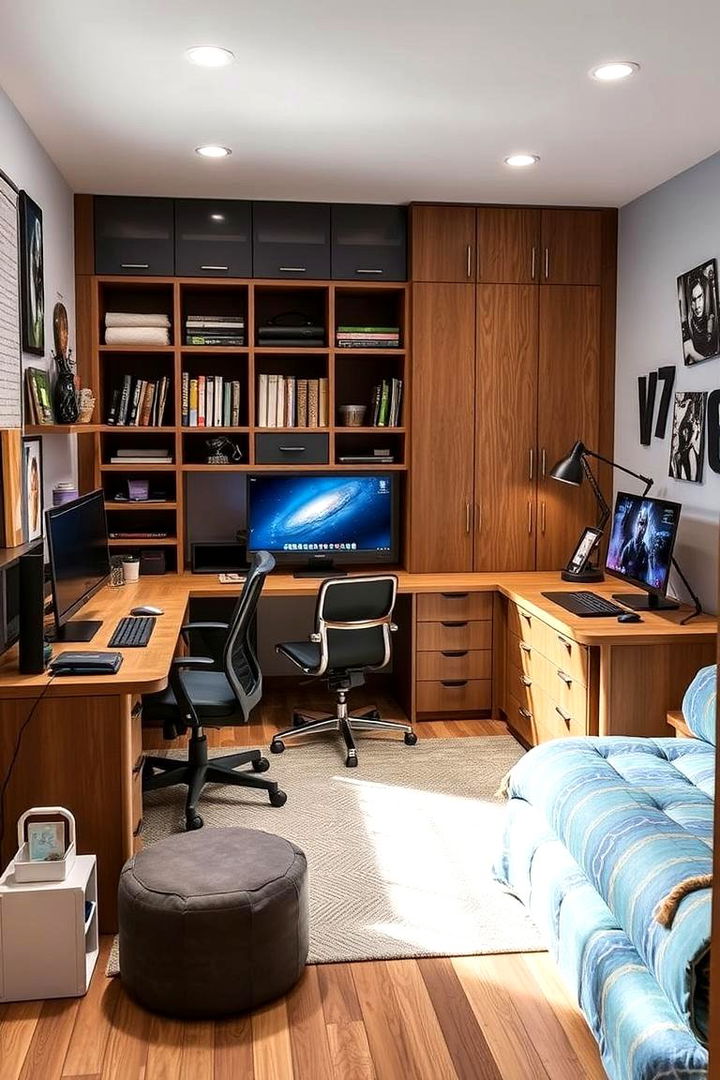 Convertible Craft and Gaming Space - 22 Craft Room Ideas