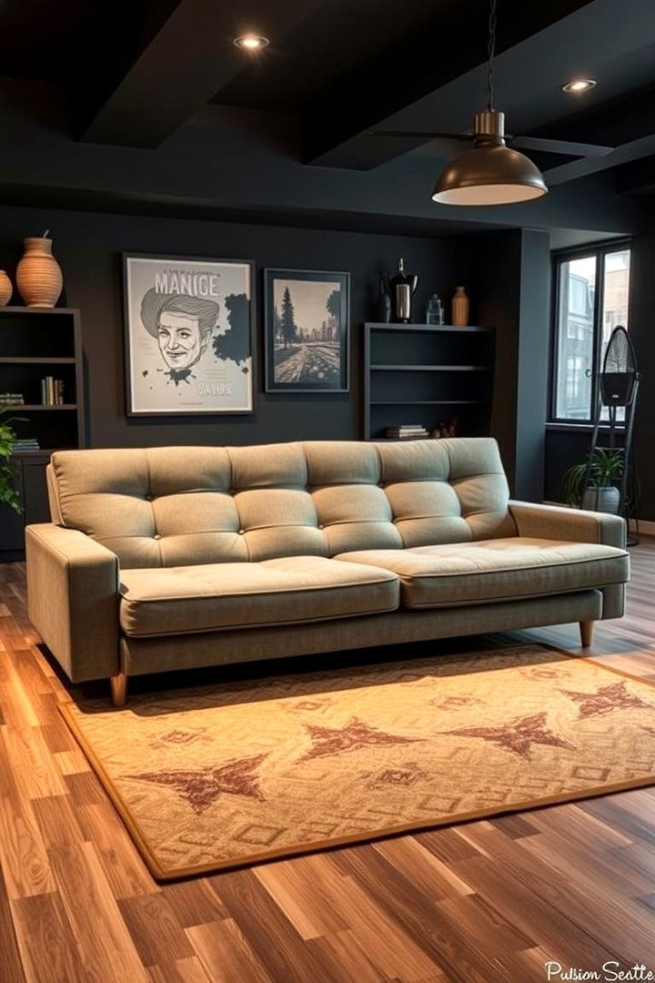 Convertible Futon Lounge - 22 Man Cave Seating Ideas