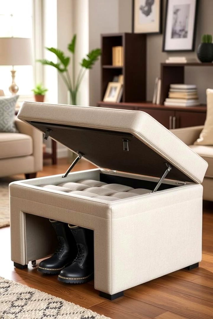 Convertible Storage Ottoman for Boots - 22 Boot Storage Ideas