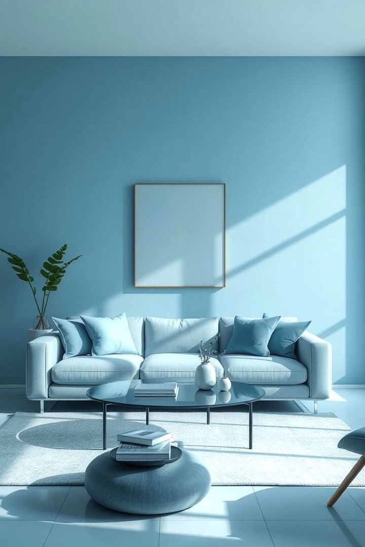Cool Blue Tranquility - 22 Monochromatic Living Room Ideas