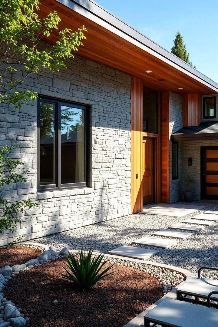 Cool Pebble Stone - 22 Paint Colors for a Modern Black House With Cedar Accents