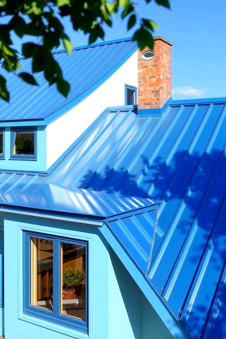 Cooling Effects and Thermal Performance - 22 houses with blue metal roofs
