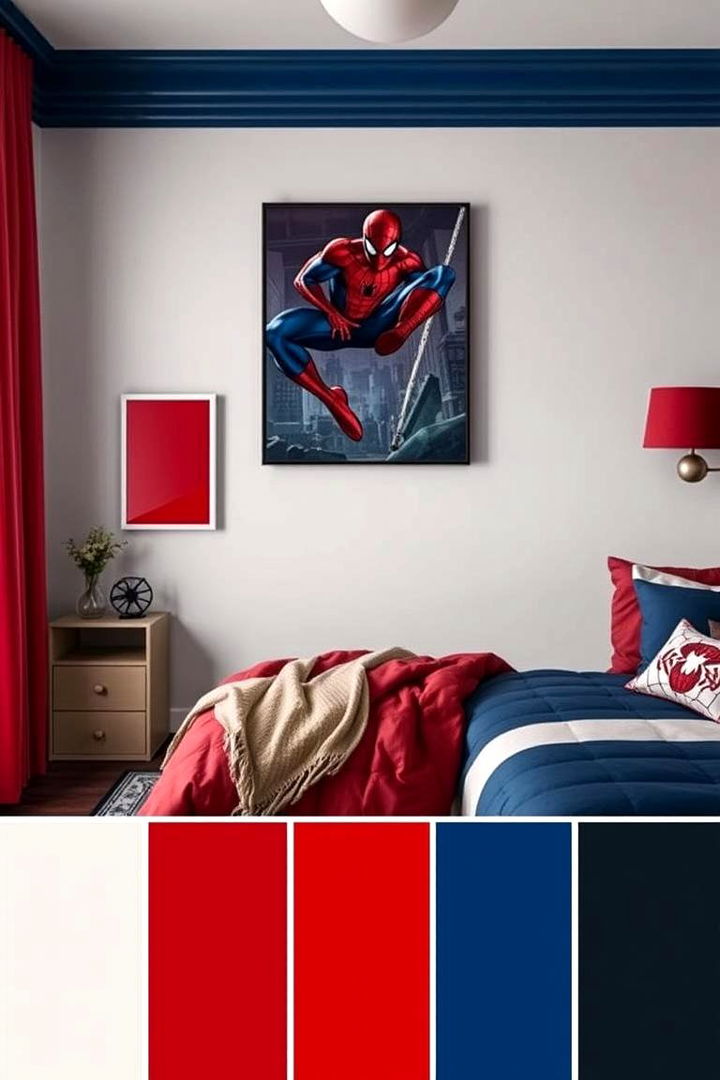 Coordinated Color Schemes - 22 Spiderman Room Decor Ideas