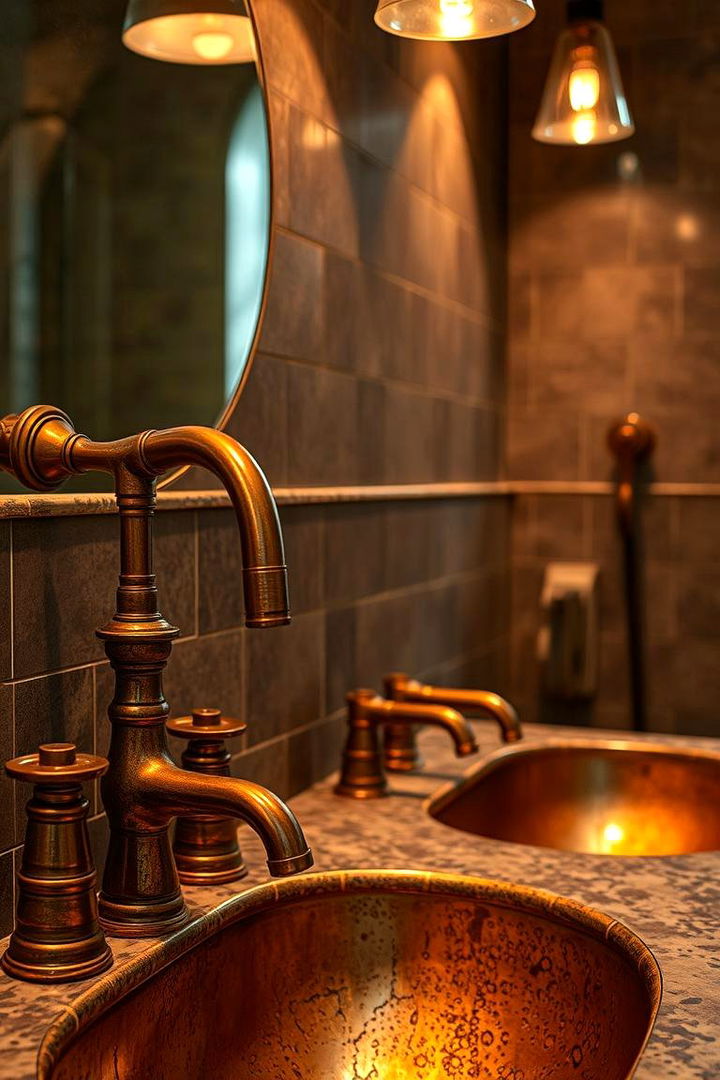 Copper Accents and Fixtures - 22 Rustic Bathroom Ideas