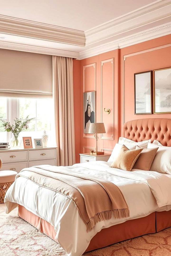 Coral Chic Comfort - 22 Pastel Bedroom Ideas