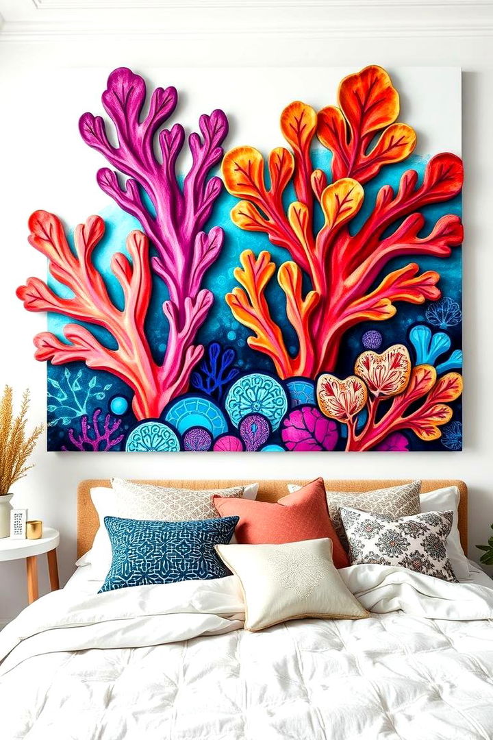 Coral Inspired Wall Art - 22 Mermaid Bedroom Ideas