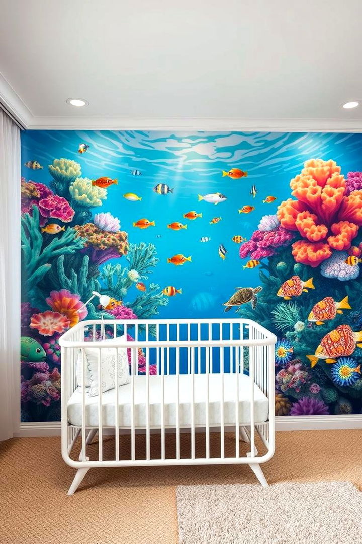 Coral Reef Mural - 22 Ocean-themed Nursery Ideas