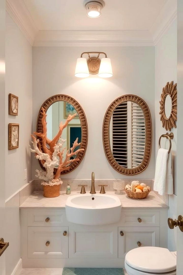 Coral and Seashell Decorations - 22 Tropical Bathroom Ideas