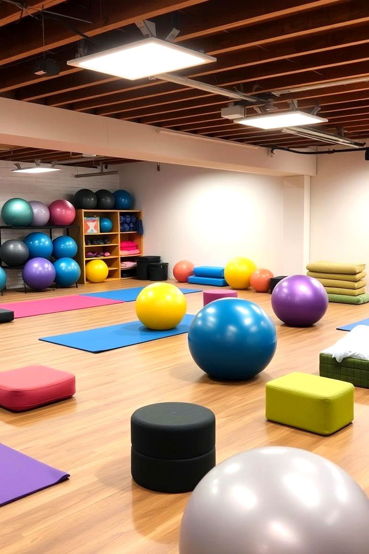 Core and Stability Ball Zone - 22 Basement Gym Ideas