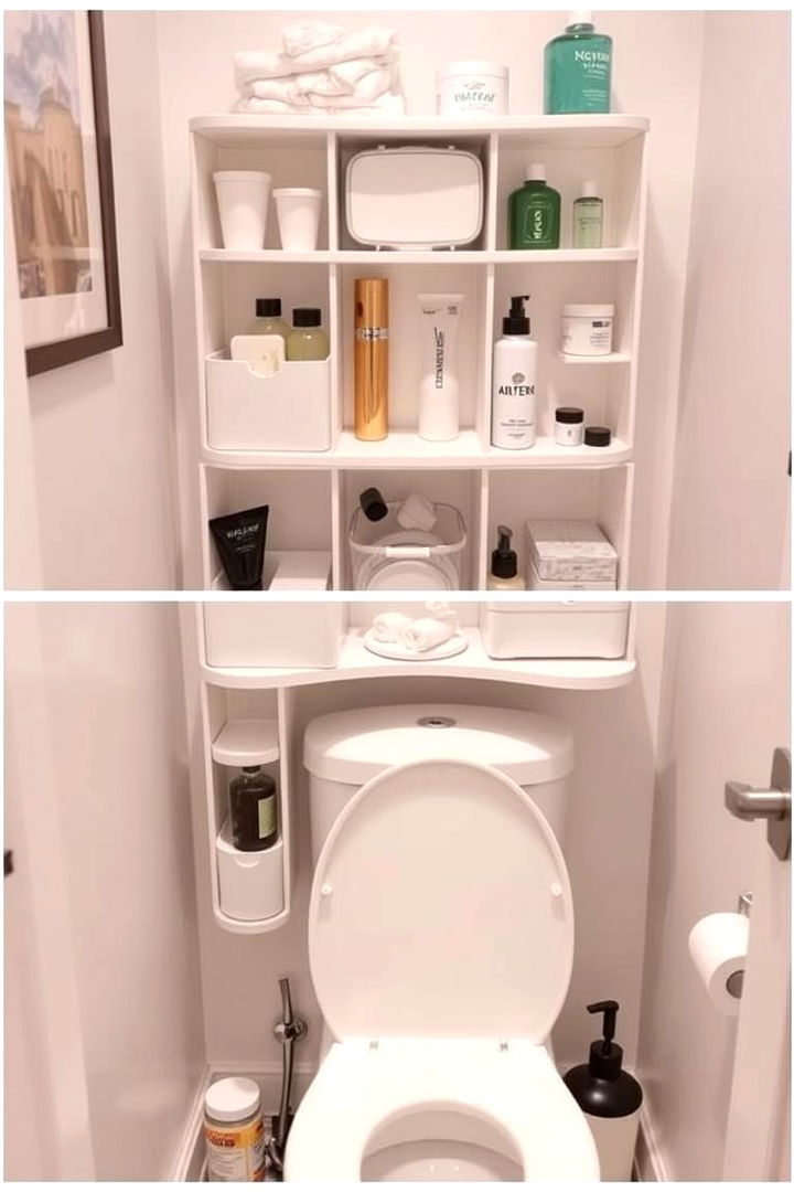 Corner Rotating Organizer - 22 Over Toilet Storage Ideas