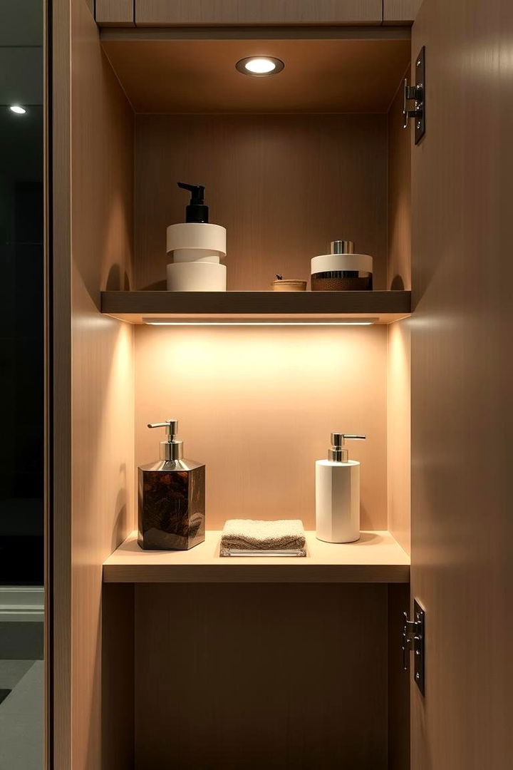 Corner Shelves for Unused Areas - 22 Bathroom Cabinet Organizing Ideas