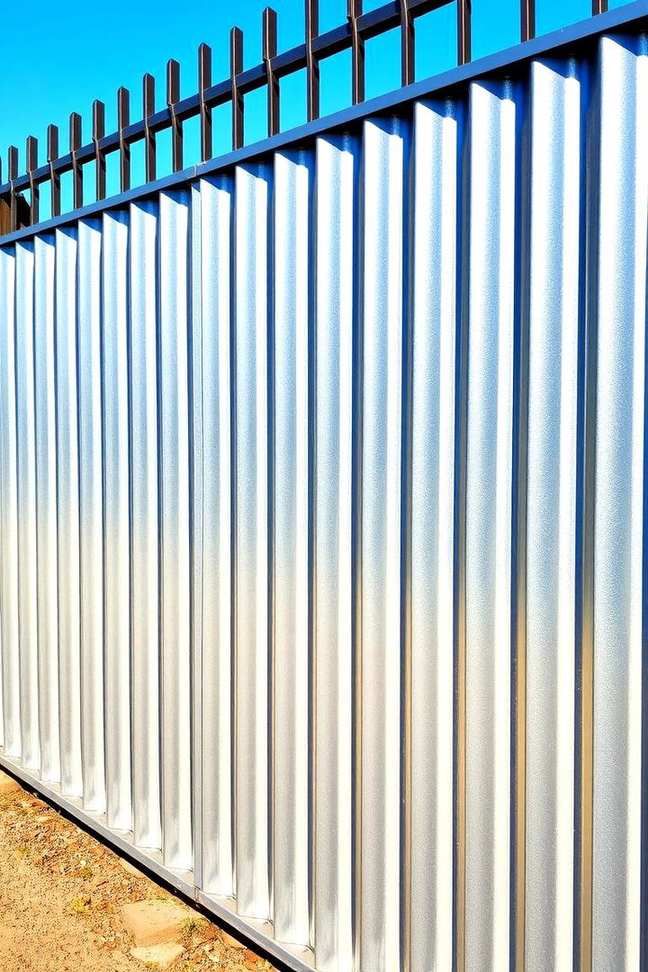 Corrugated Metal Privacy Fence - 22 Cheap Privacy Fence Ideas