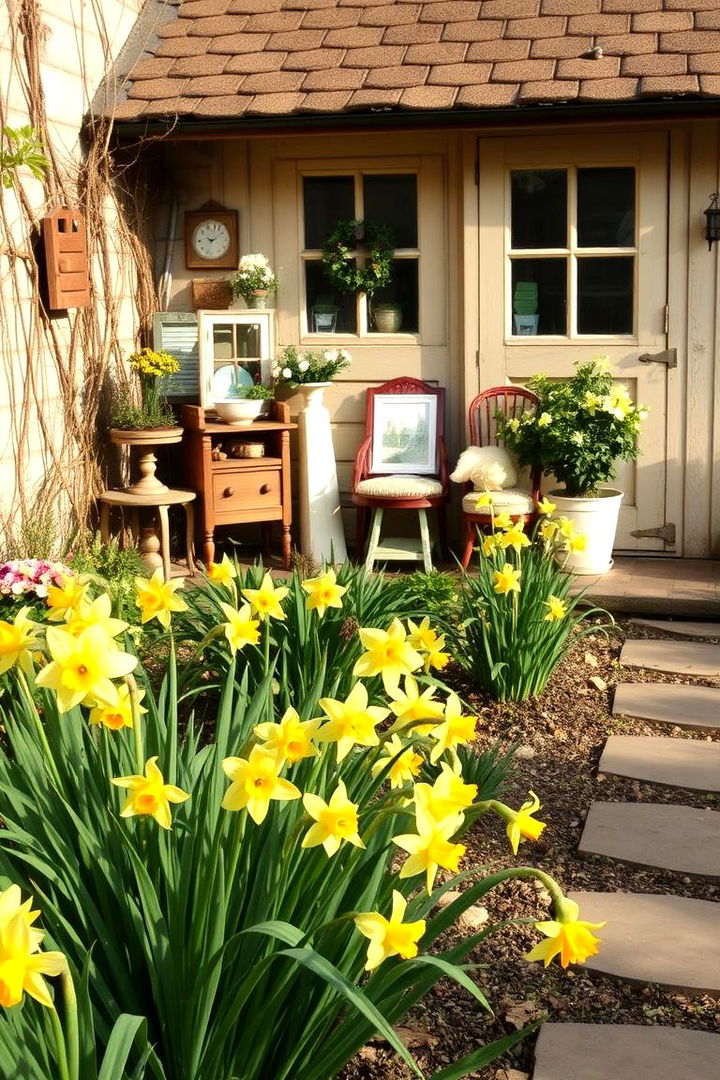 Cottage Charm Daffodil Display - 22 Daffodil Garden Ideas
