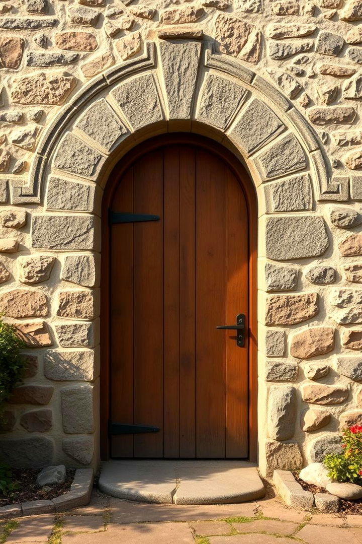 Cottage Charm with Stone Surrounds - 22 Rustic Front Door Ideas