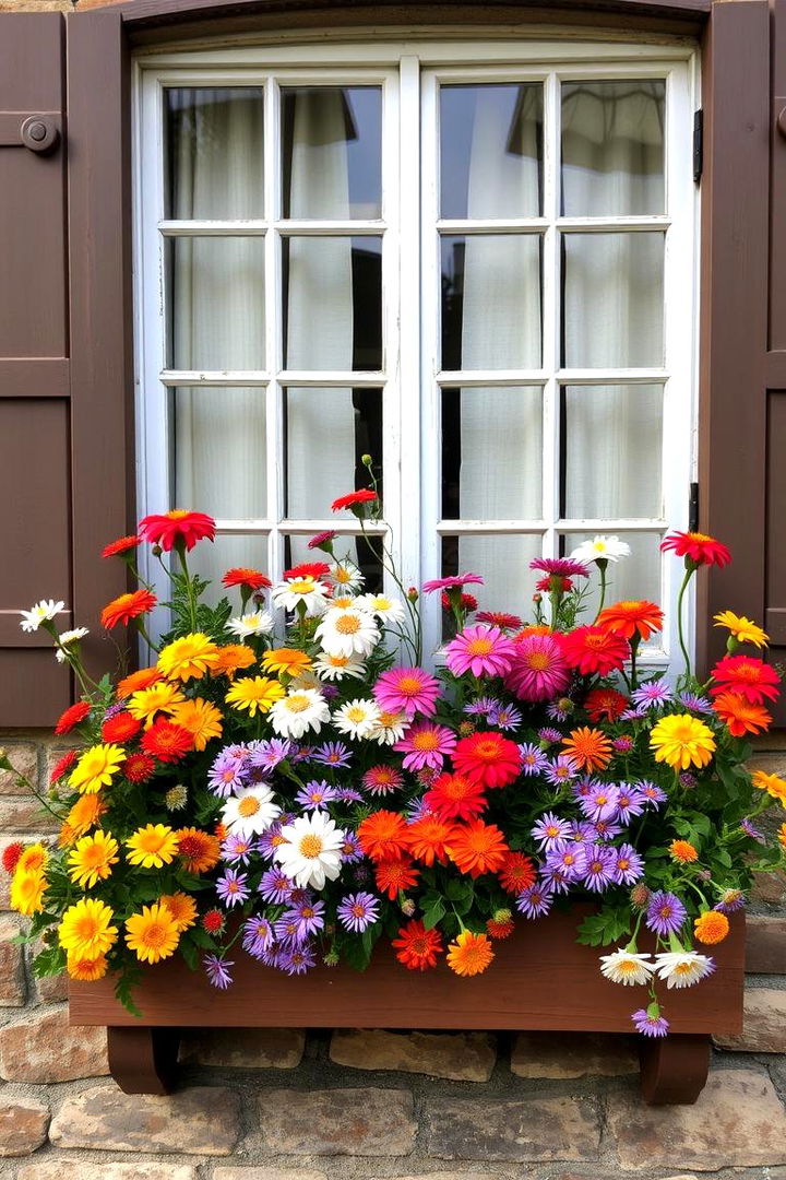 Cottage Garden Style with Fall Wildflowers - 22 Fall Window Box Ideas