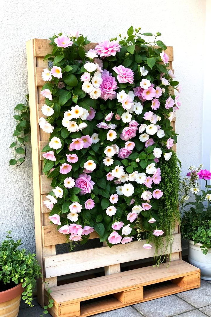 Cottage Style Vertical Flora - 22 Vertical Pallet Garden Ideas
