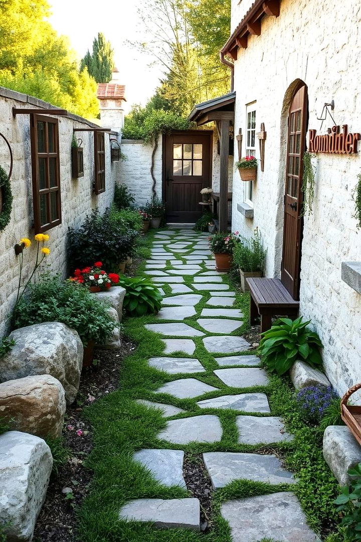 Cottage Style Walkway - 22 Stepping Stone Walkway Ideas