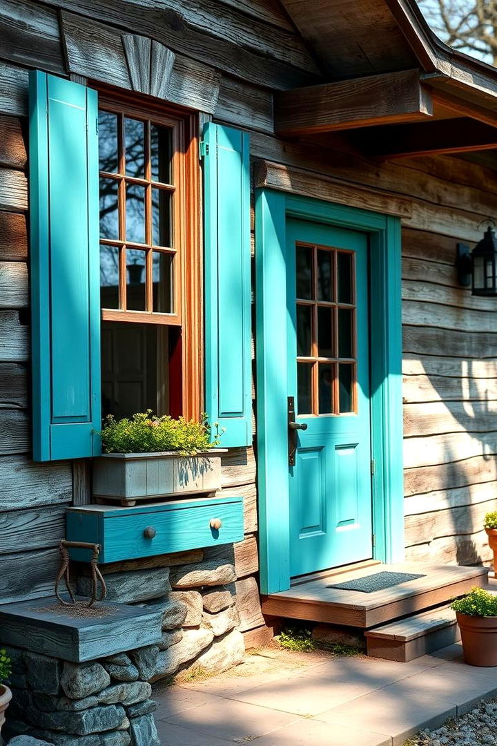 Country Charm with Teal Details - 22 Teal House Exterior Ideas