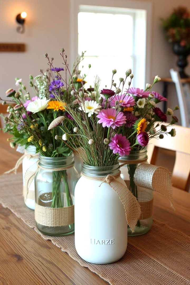 Country Chic Statement - 22 Mason Jar Wedding Centerpieces