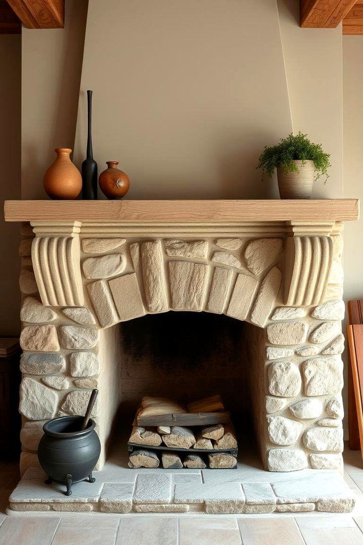 Country Chic with Stone Facades - 22 French Country Fireplace Ideas