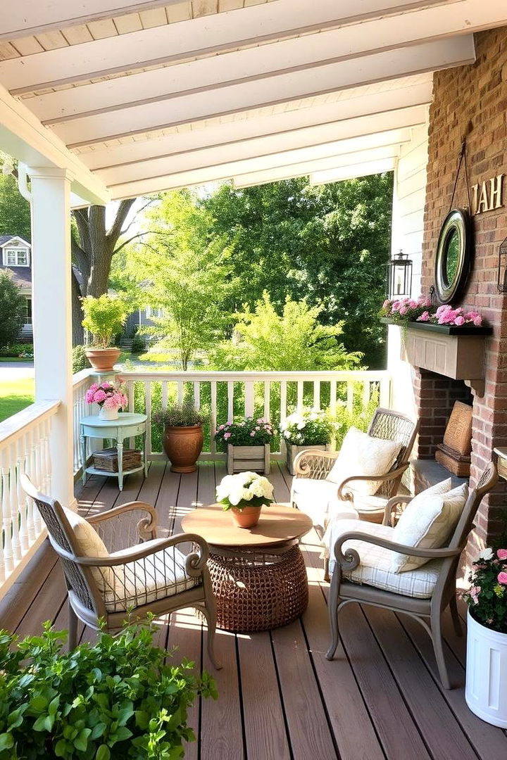 Country Cottage Charm - 22 Covered Deck With Fireplace Ideas