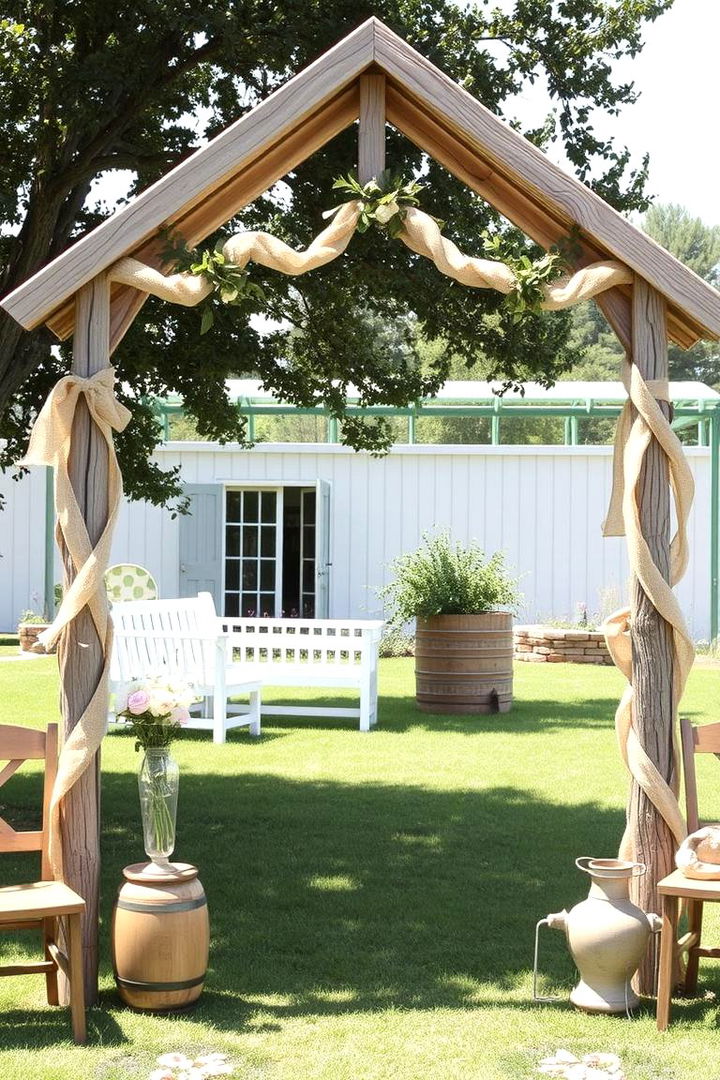 Country Farmhouse Arch - 22 Wedding Arch Ideas