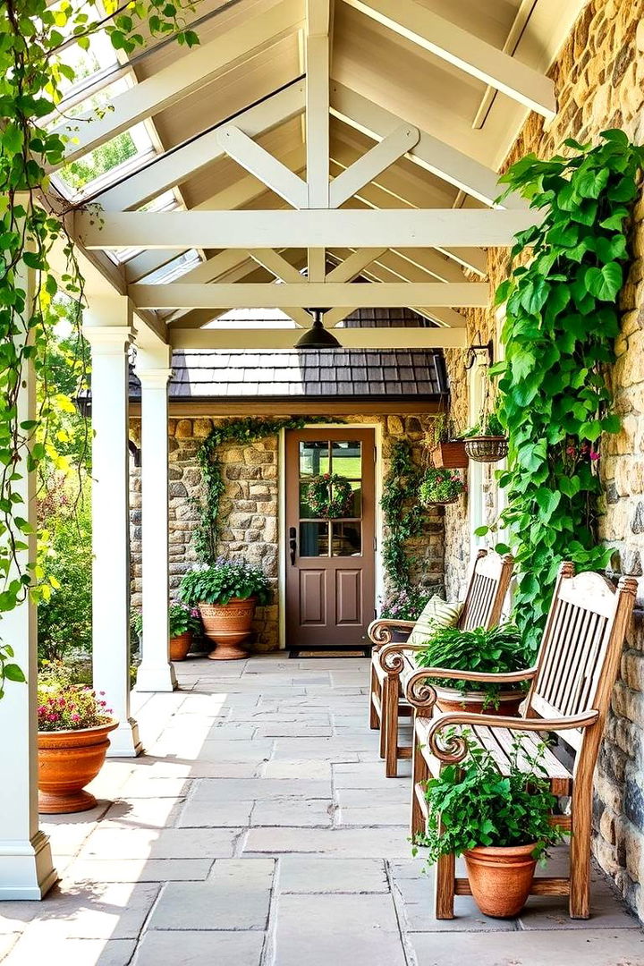 Country Garden Serenity - 22 Shed Roof Porch Design Ideas