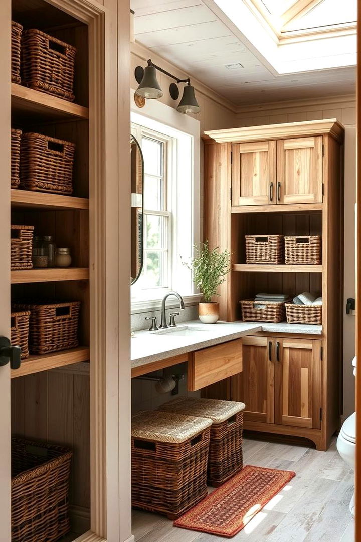 Country Inspired Storage Solutions - 22 Cottage Bathroom Ideas