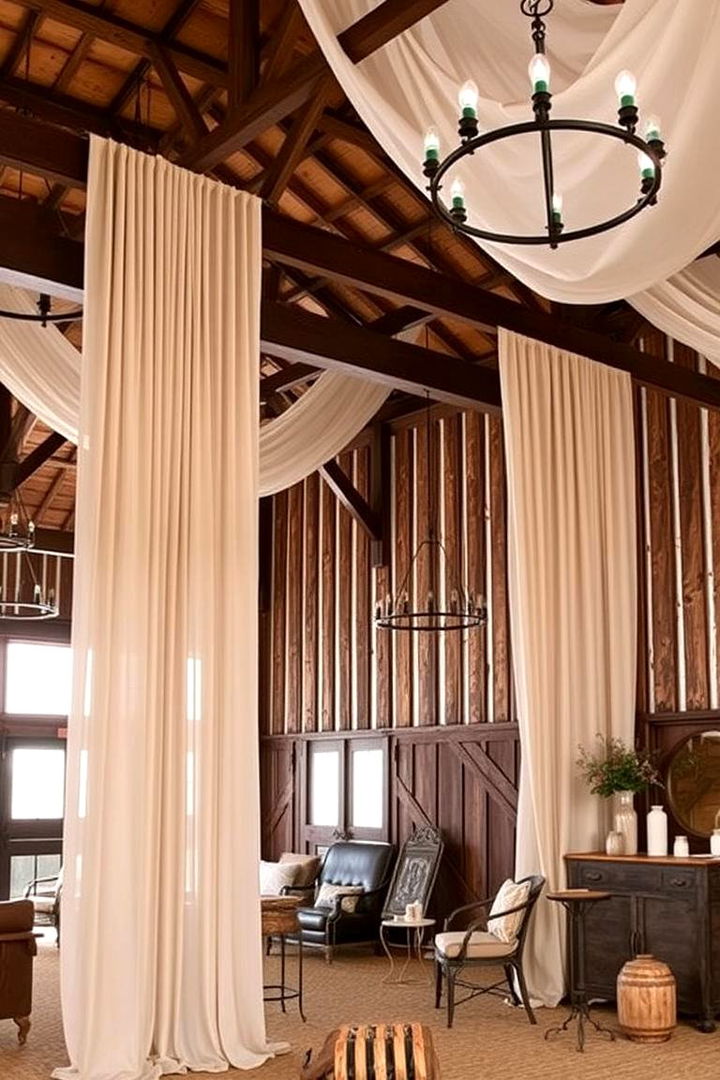 Country Style Drapery - 22 Barn Wedding Ideas