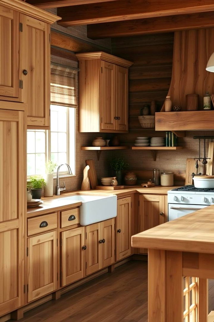 Country Style Spruce Cabinets - 22 Green Kitchen Cabinet Ideas