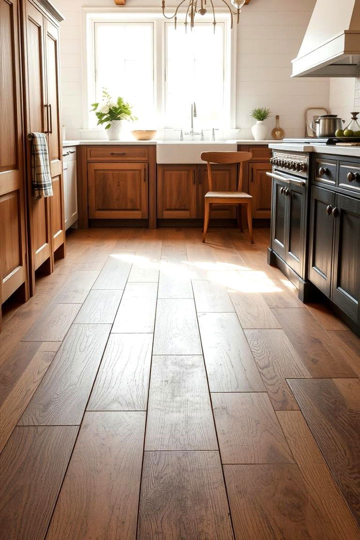 Countryside Inspired Flooring - 22 Rustic Kitchen Ideas