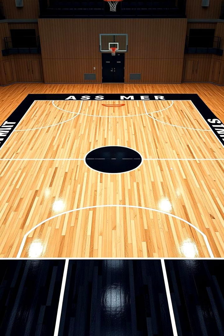 Court Inspired Flooring - 22 basketball room decor ideas