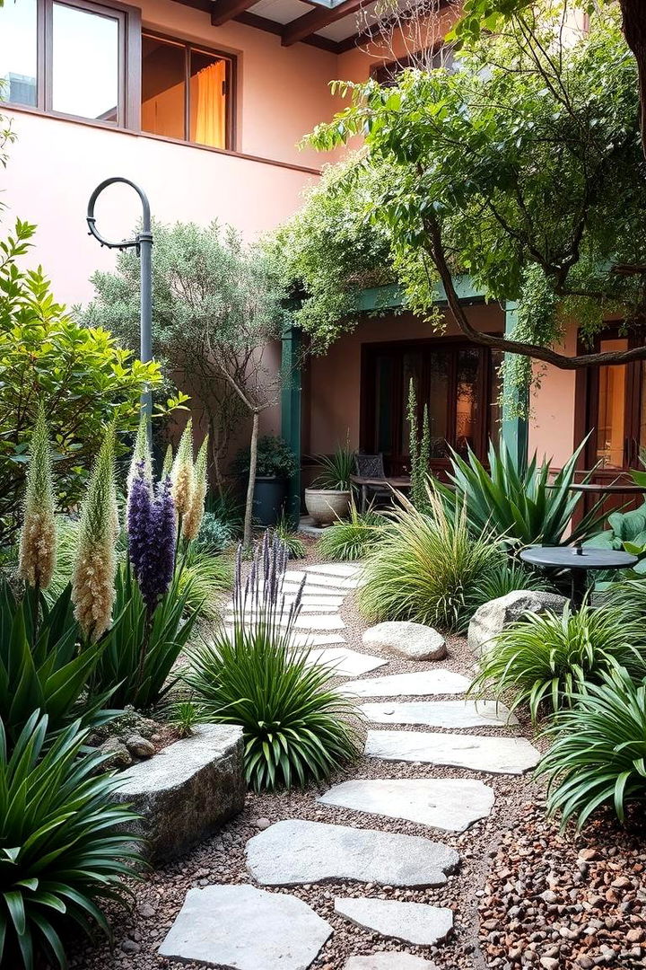 Courtyard with Native Plants - 22 Mexican Style House Design Ideas