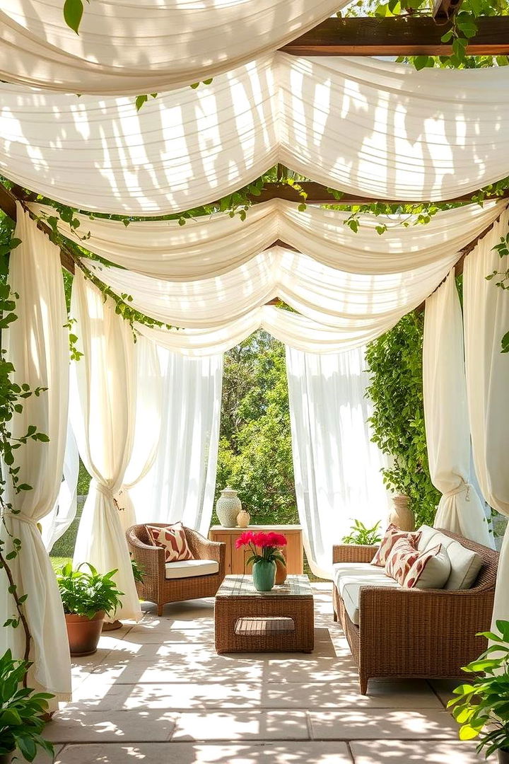 Covered Pergola Haven - 22 Outdoor Living Room Ideas