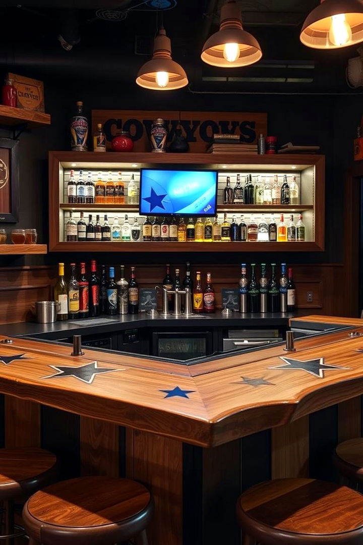 Cowboys Themed Craft Beer Corner - 22 Dallas Cowboys Man Cave Ideas