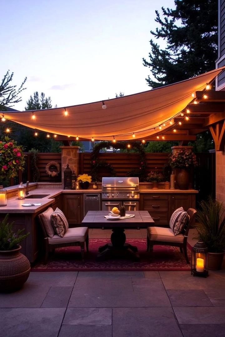 Cozy Ambiance Elements - 22 L Shaped Outdoor Kitchen Ideas