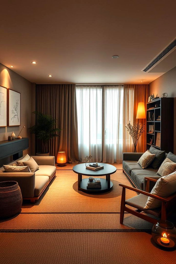 Cozy Ambiance Through Strategic Accents - 22 Japandi Living Room Ideas