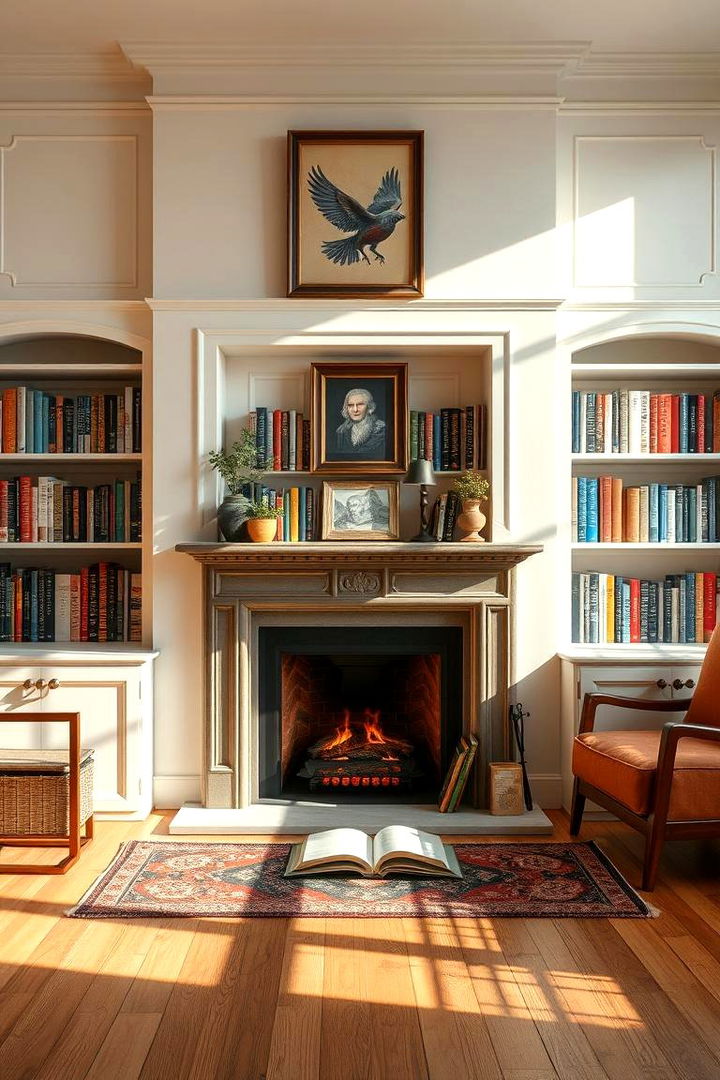 Cozy Ambiance - 22 Fireplace With Bookshelves