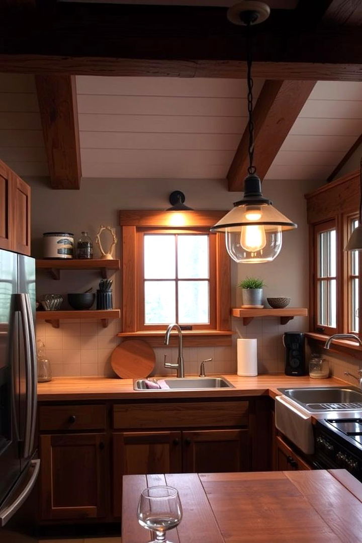 Cozy Ambient Lighting - 22 Mountain House Kitchen Ideas