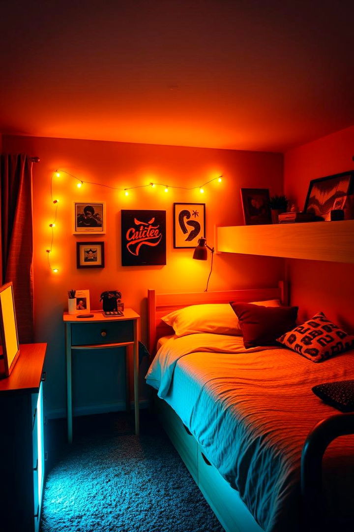 Cozy Ambient Lighting - 22 Boys Dorm Room Ideas