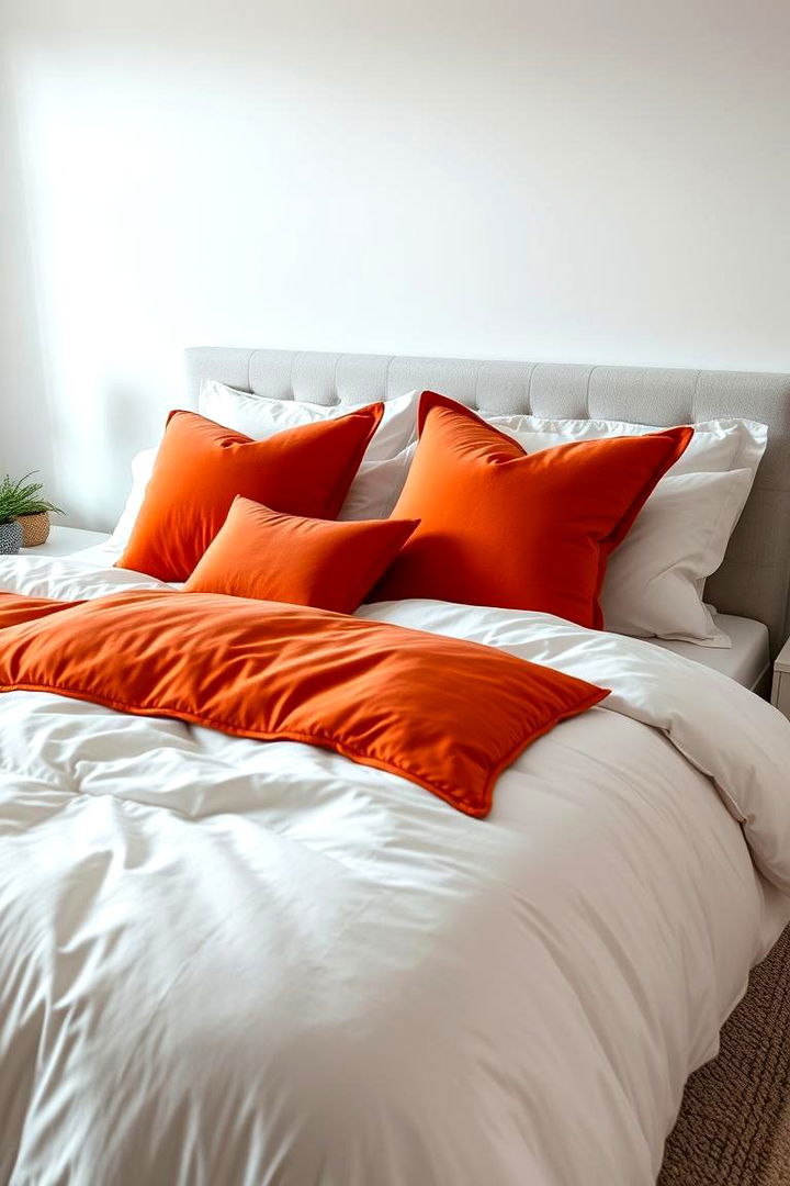 Cozy Bedding with Burnt Orange Accents - 22 Burnt Orange Bedroom Ideas