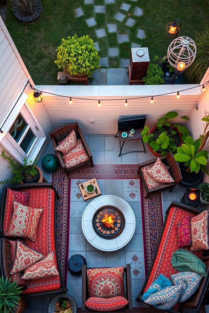 Cozy Bohemian Vibe - 22 Patio Ideas With Firepit
