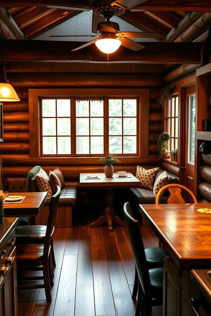 Cozy Breakfast Nook - 22 Log Cabin Kitchen Design Ideas