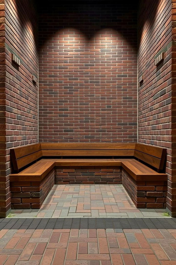 Cozy Brick Seating Nook - 22 Brick Porch Ideas