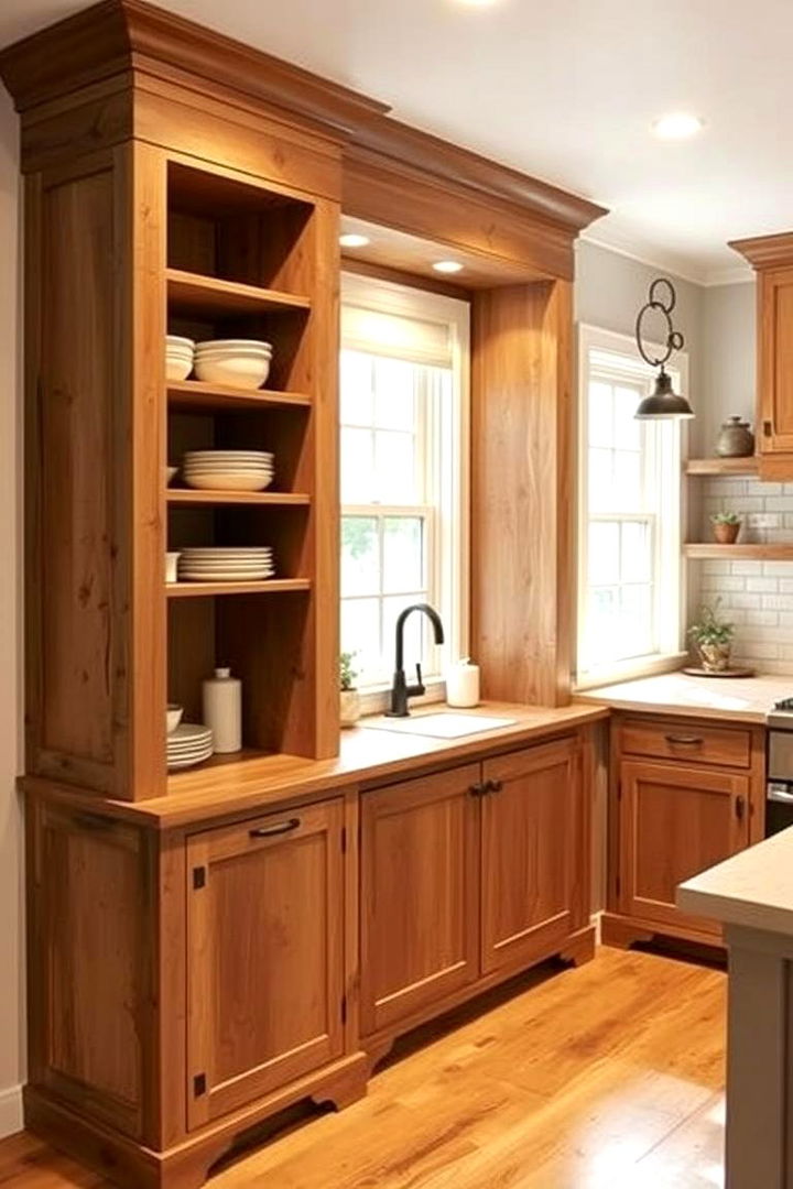 Cozy Built in Storage - 22 Farmhouse Kitchen Ideas