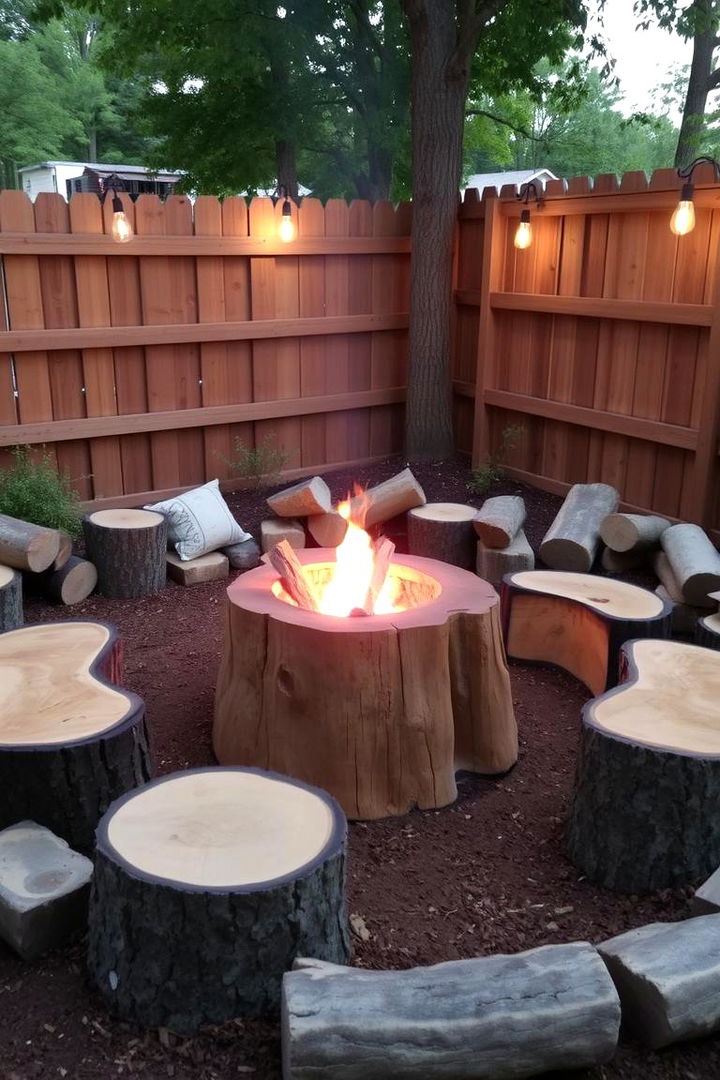 Cozy Campfire Corner - 22 Tree Stump Fire Pit Ideas